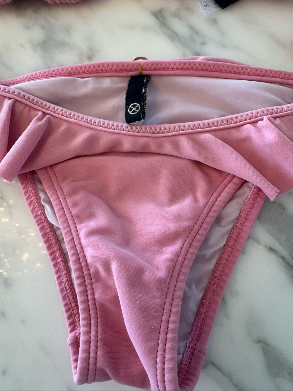 Pink Ruffle Triangle Bikini for Kids - Swim - Picture 4 of 10